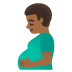 🫃🏾 pregnant man: medium-dark skin tone display on Google